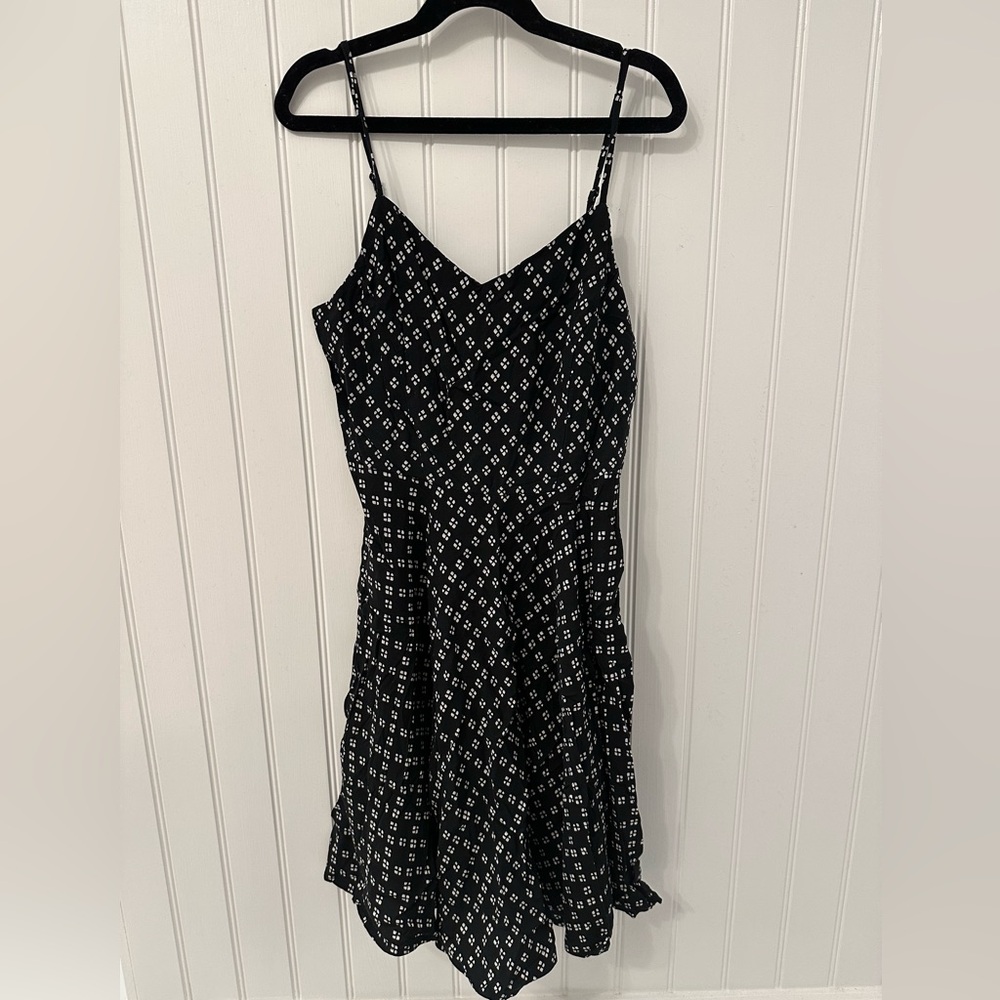 Black dress with white pattern, size S